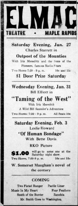 Elmac Theater - Jan 25 1940 Ad (newer photo)